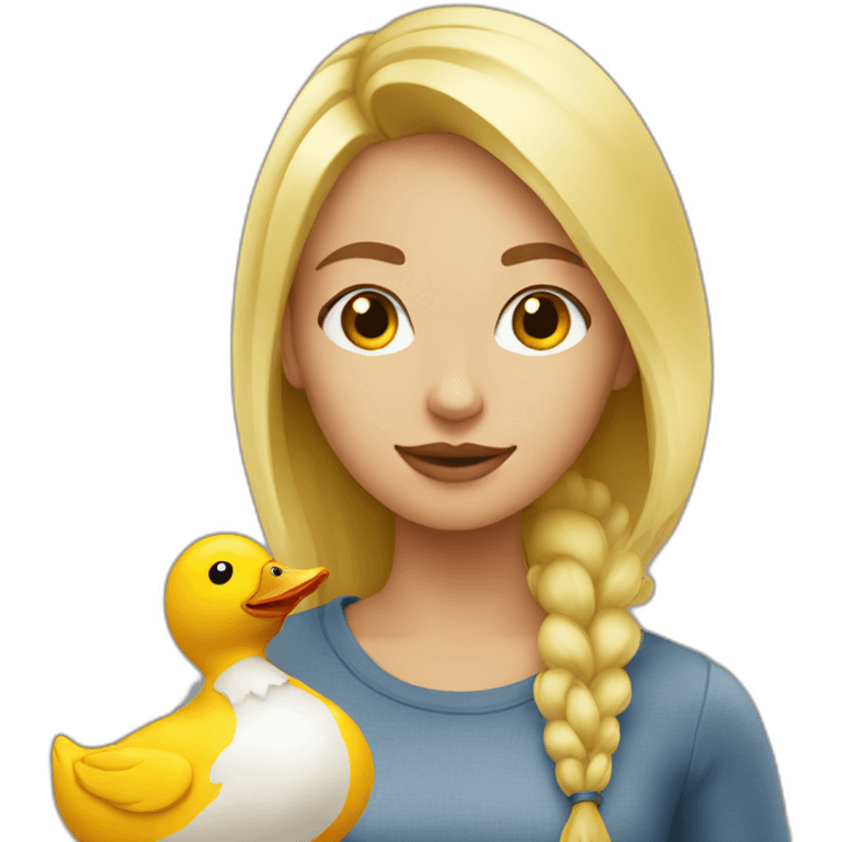 Blonde girl with duck emoji