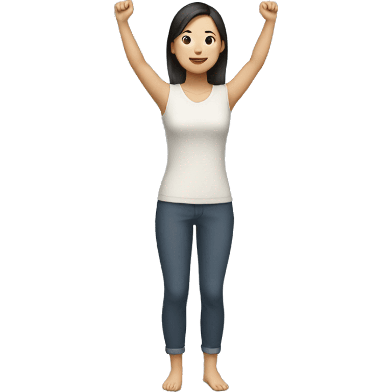 Asian woman (full-body) (both arms raised) emoji