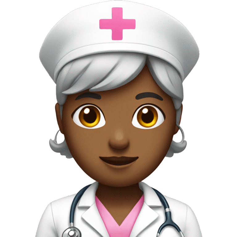 Nurse with pink stethoscope  emoji