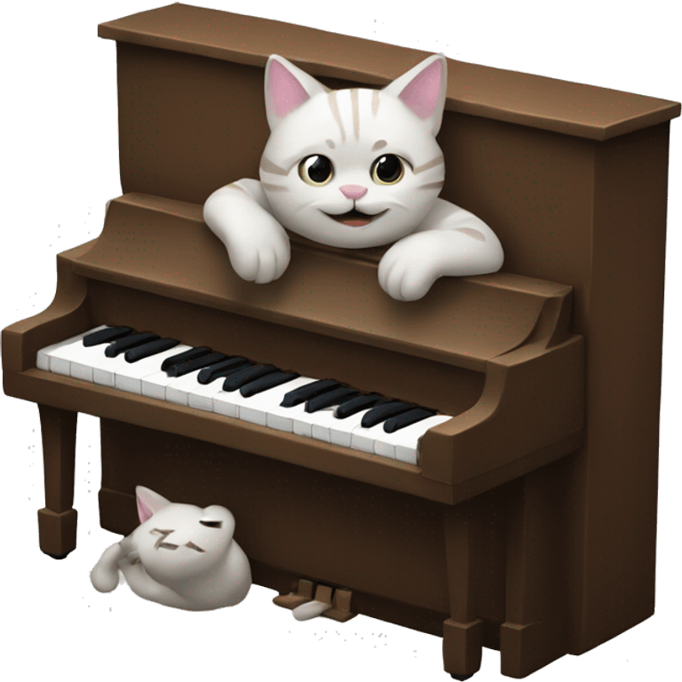 A cat play piano emoji