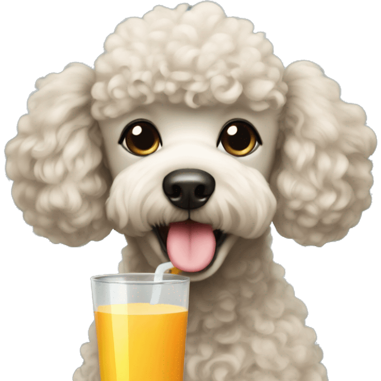 poodle drinking juice emoji