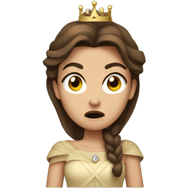 Angry princess with brown hair emoji