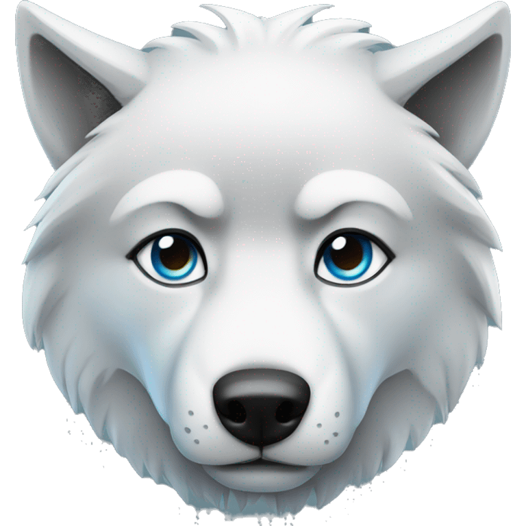 Serious face Wolf blue eyes emoji