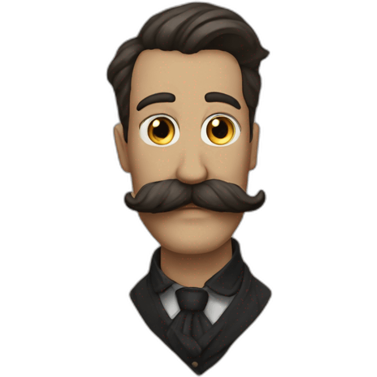 status of demiurge wearing mustache emoji