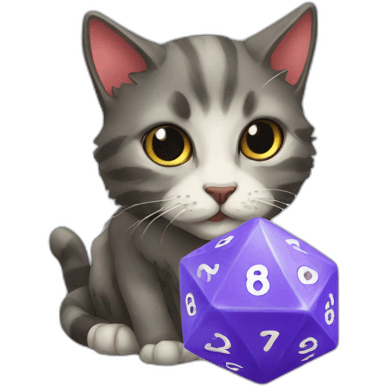 Dice d20 cat emoji