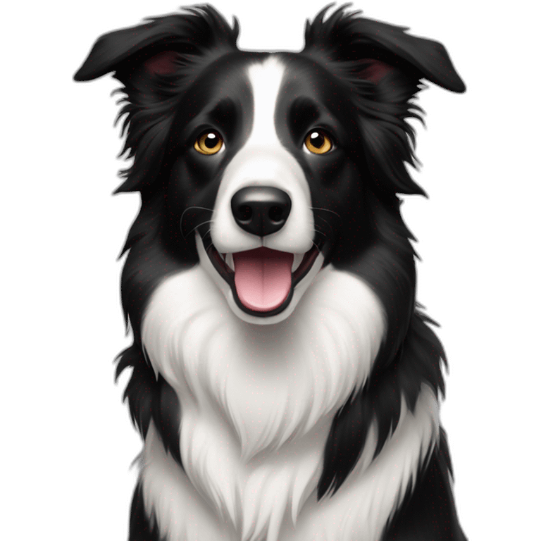 Happy-black-and-white-border-collie emoji