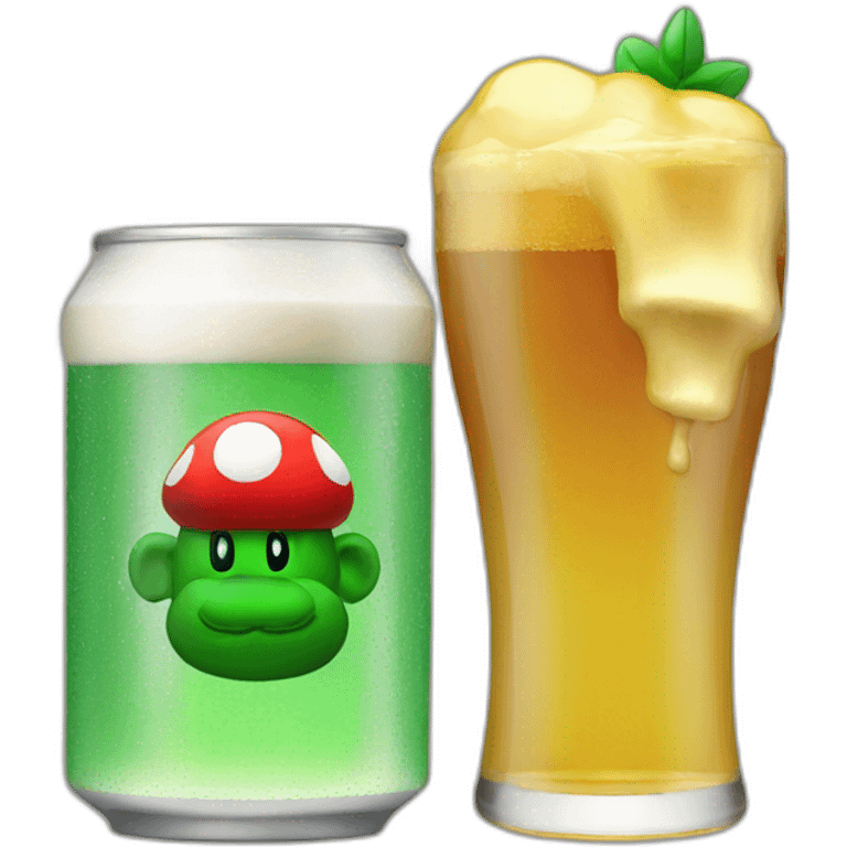 mario drink a beer emoji