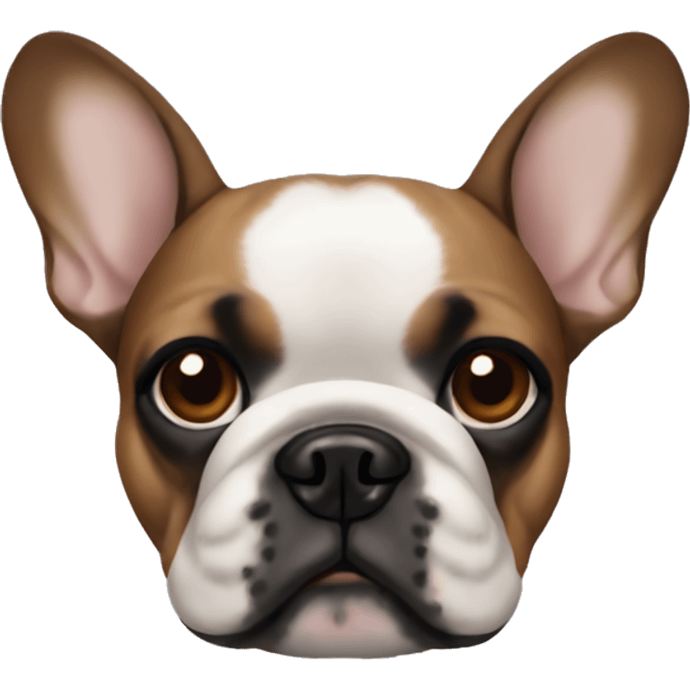  French bulldog face black face and brown eyes emoji