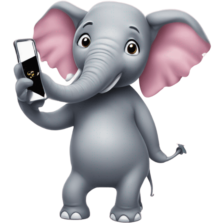 Elephant wearing high heels taking a selfie    emoji