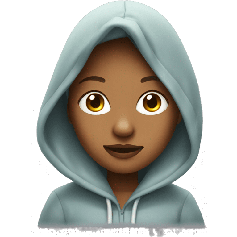 lady with nose ring wearing a hoodie emoji