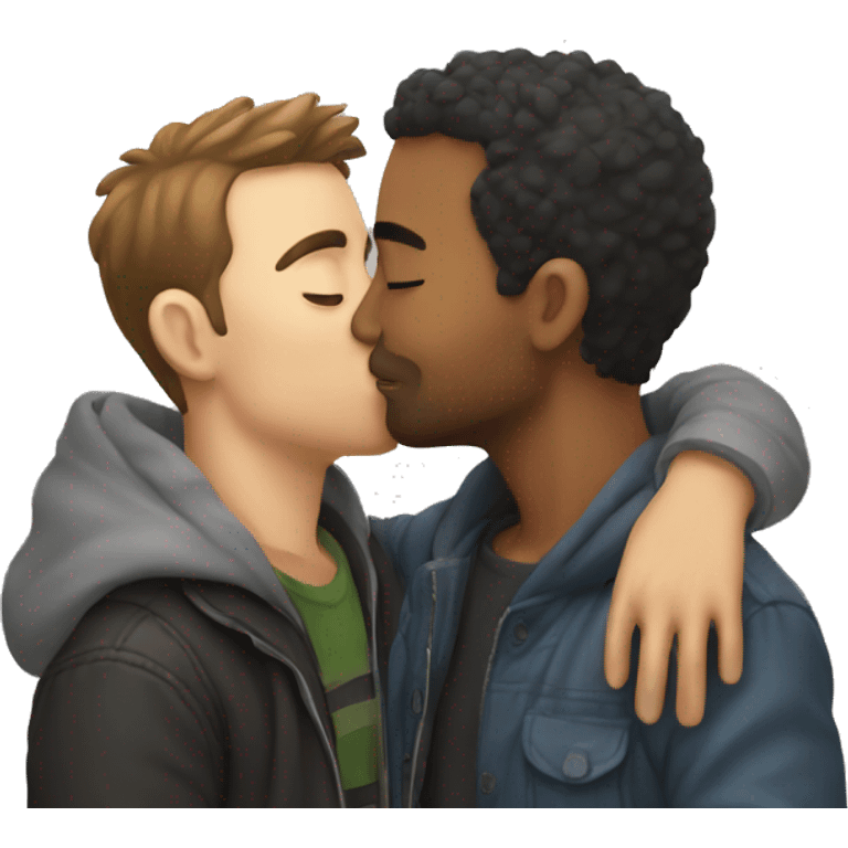 guys kissing  emoji