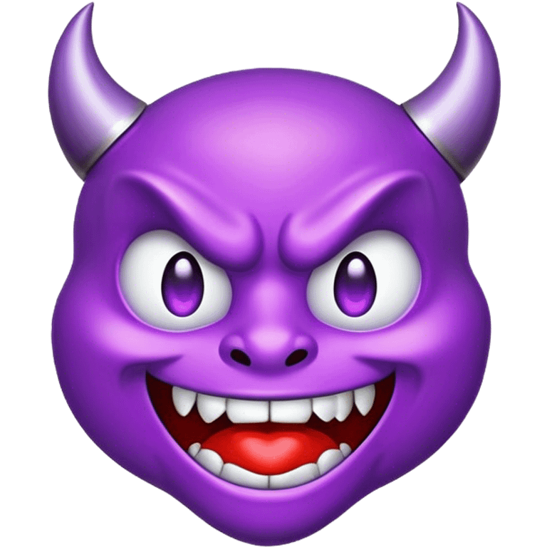 Classic purple devil emoji drool emoji