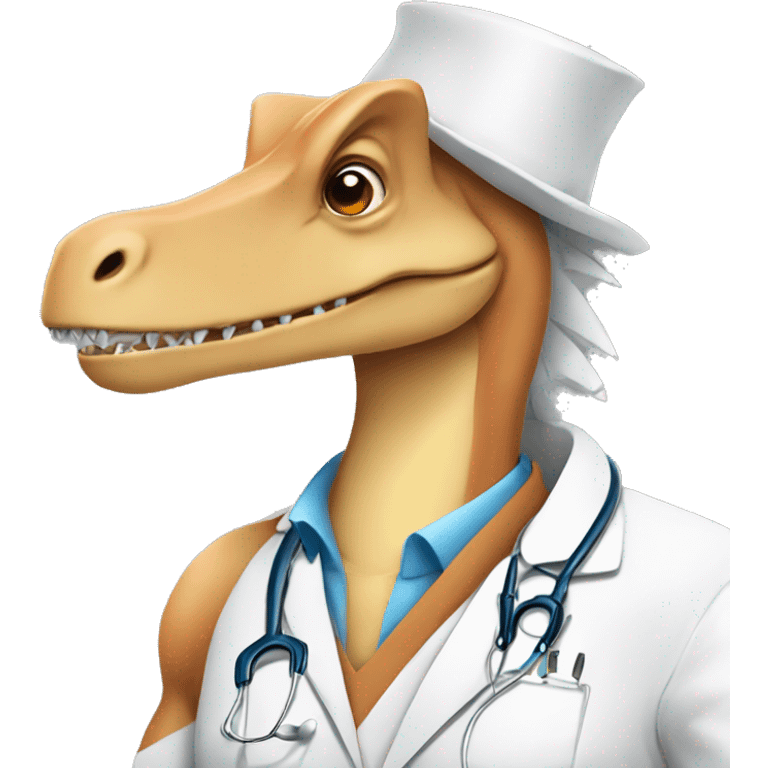 create a doctor dinosaur coloring page emoji