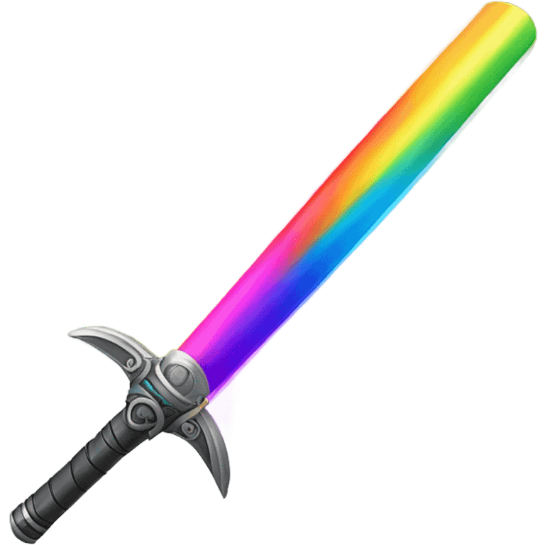 light saber sword with rainbow ray blade emoji