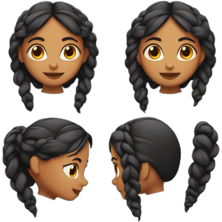 Indian girl with braids emoji