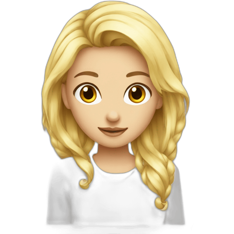 blonde girl in white shirt transparent emoji