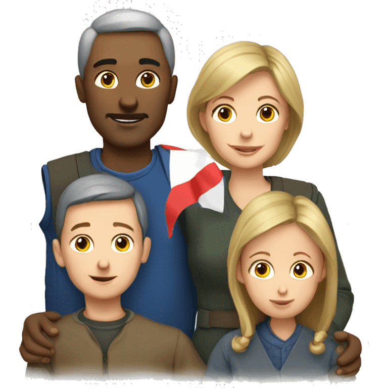 french-russian parents with two children emoji