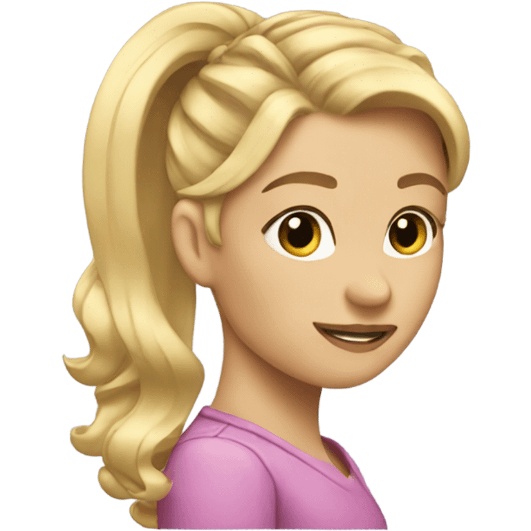 Blonde hair side ponytail one image emoji