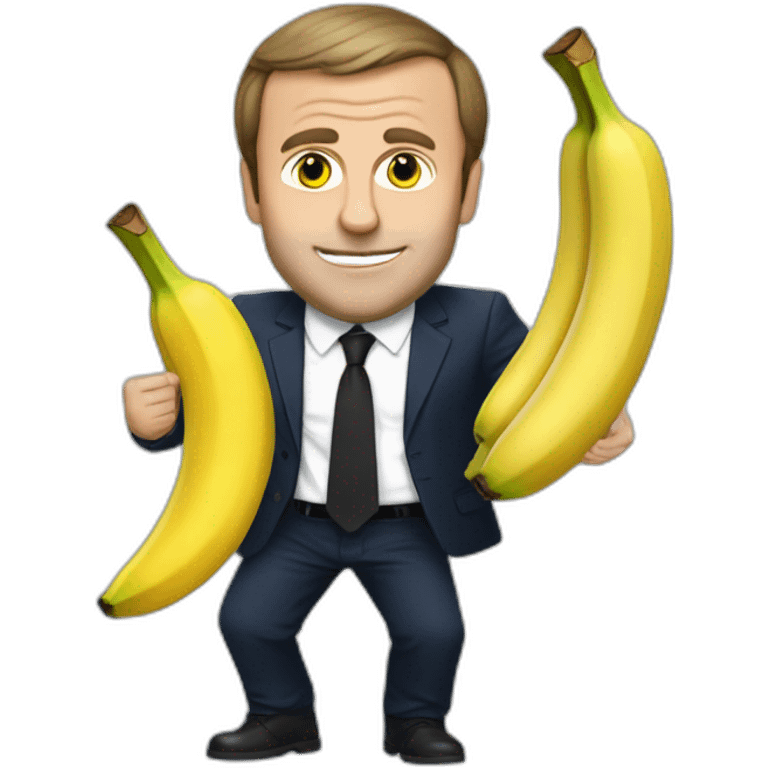 Macron qui lange une banane emoji