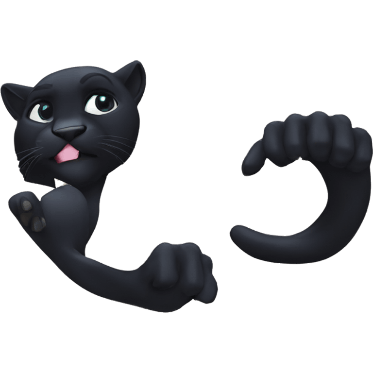 A black panther holding the number 0 in its paws emoji