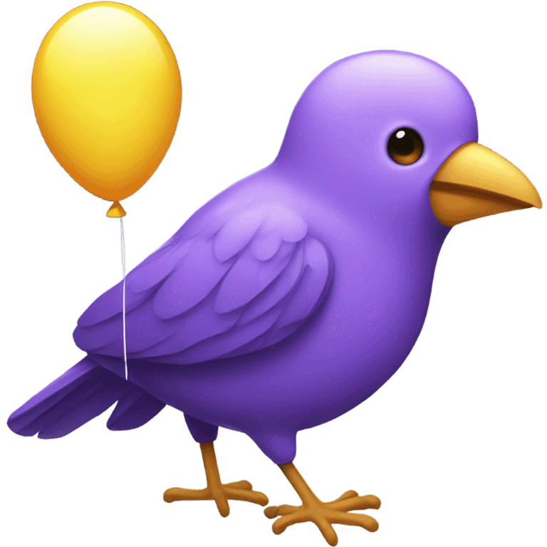 Purple bird with balloon  emoji