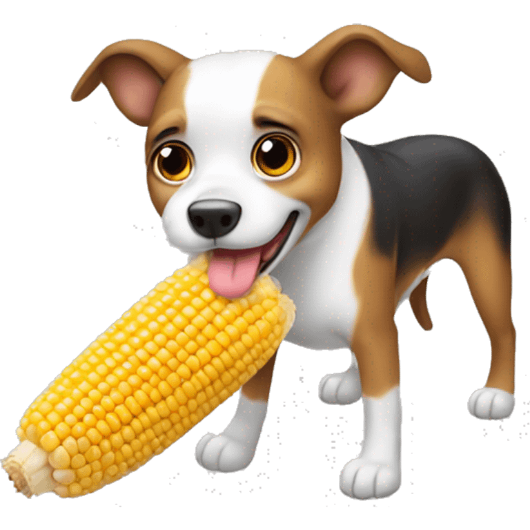 Dog eating sweetcorn emoji