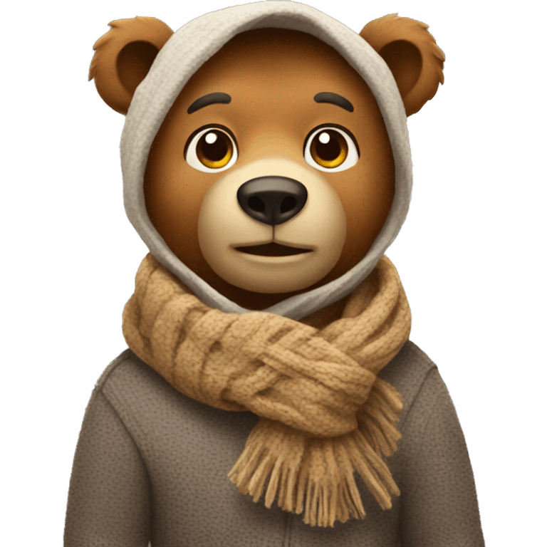 Bear wearing scarf emoji