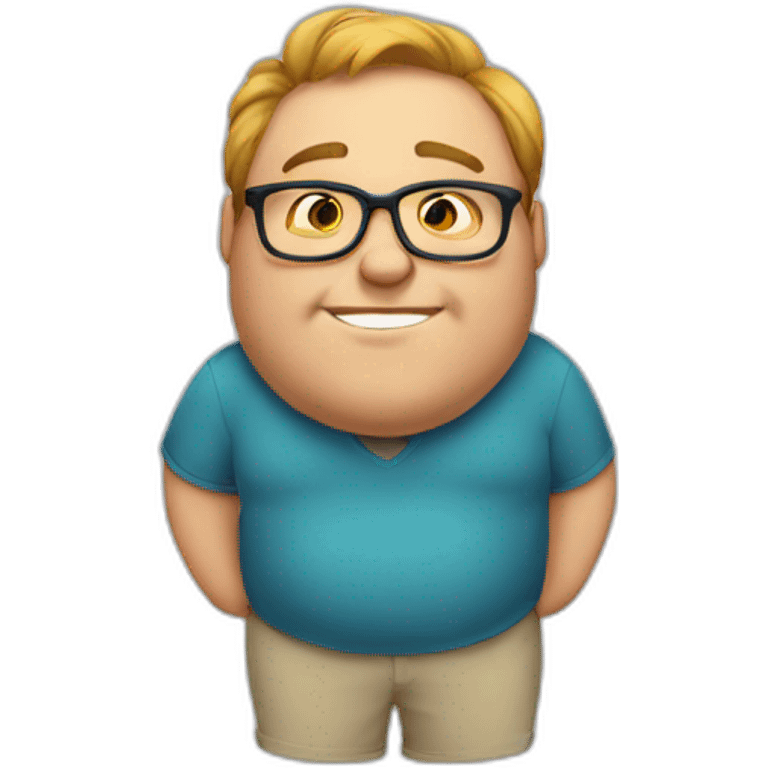 Fat guy wearing glasses emoji