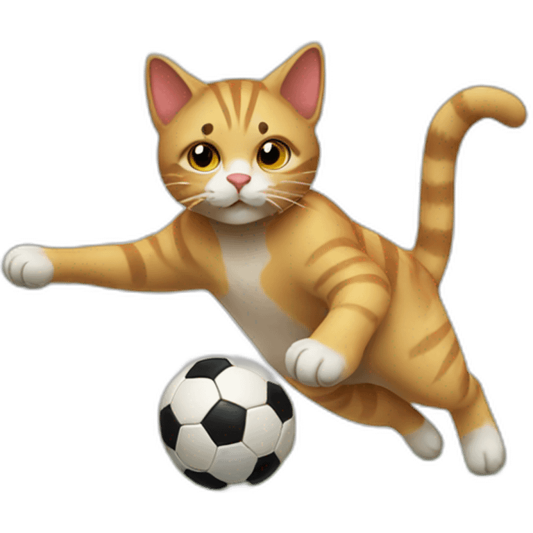 2 Cat playing soccer emoji