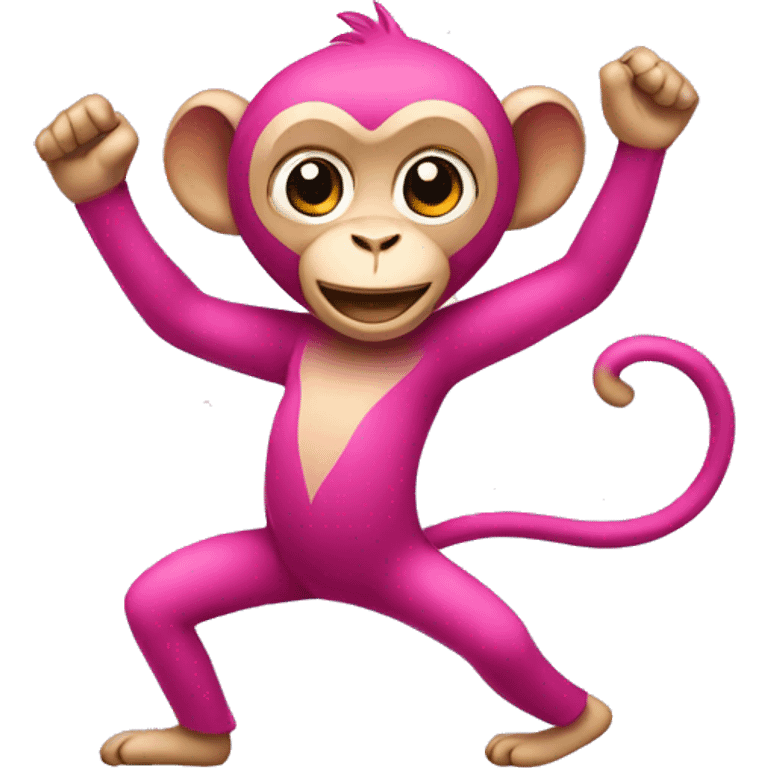 pink monkey dancing emoji