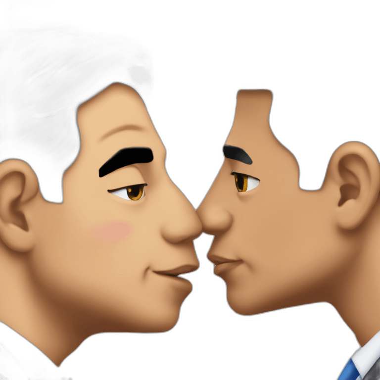 benjamin netanyahu kissing yair lapid emoji