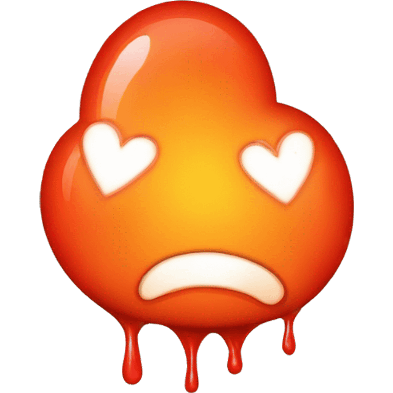 bleeding red heart glowing red-orange emoji