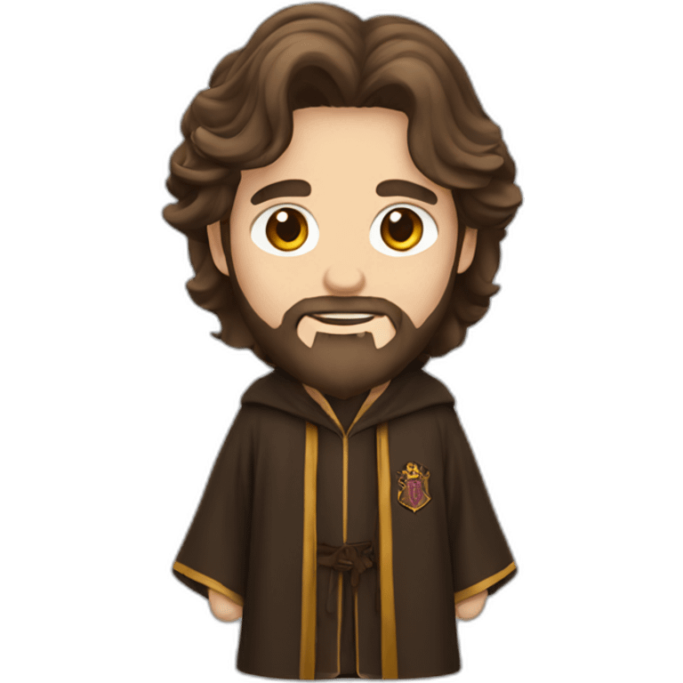 long brown haired bearded man in hogwarts robes emoji