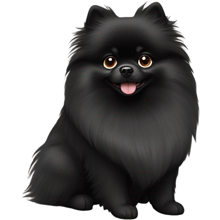 Black Pomeranian Spitz dog emoji