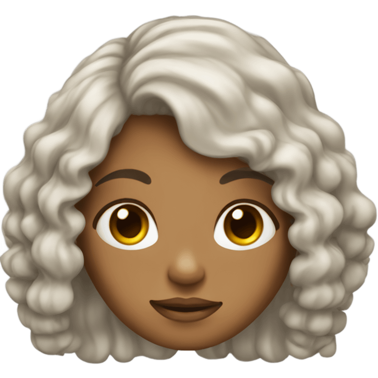 Tan girl with black long curly hair with hand on face emoji