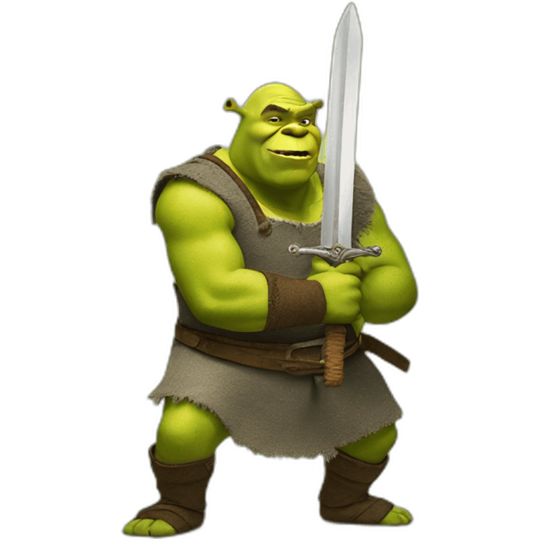 Shrek with a sword emoji