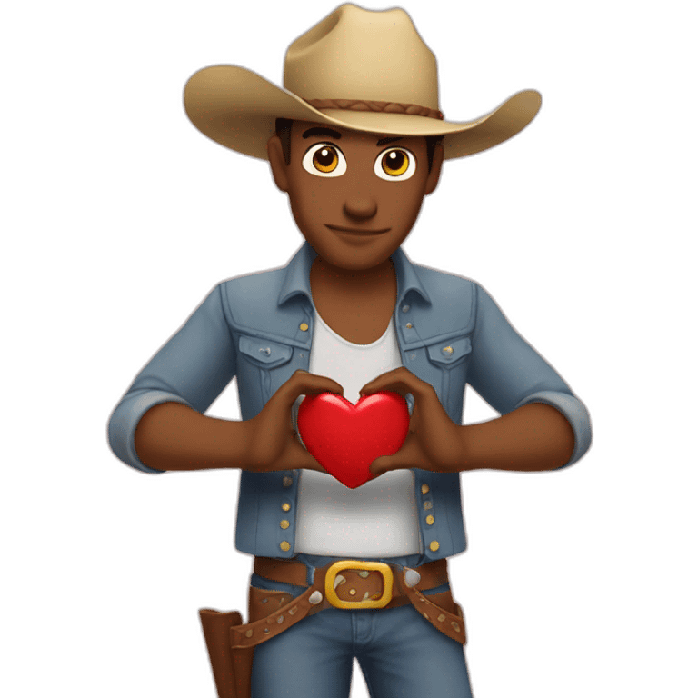 love heart hands cowboy emoji