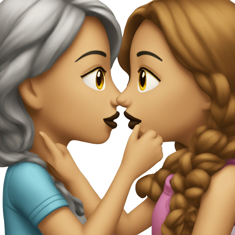 two girls kiss emoji