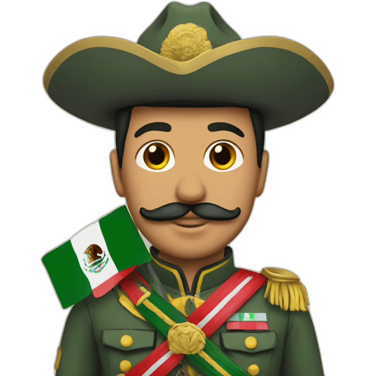 Mexican soldier with an horse and flag emoji