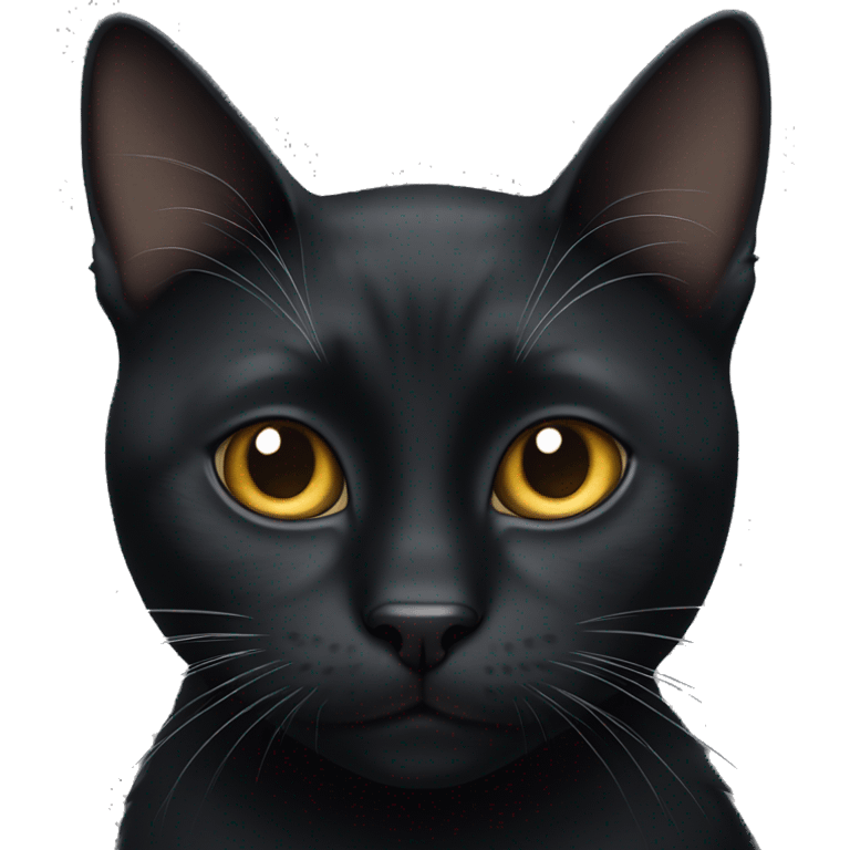 Black cat with one white whisker  emoji