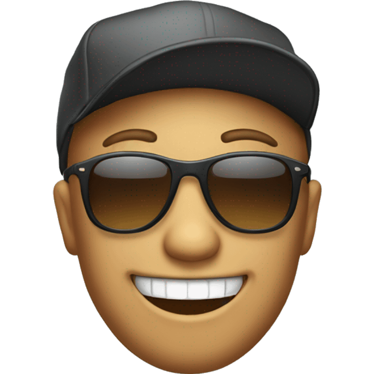 smiling emoji, with dad hat, with sunglasses emoji