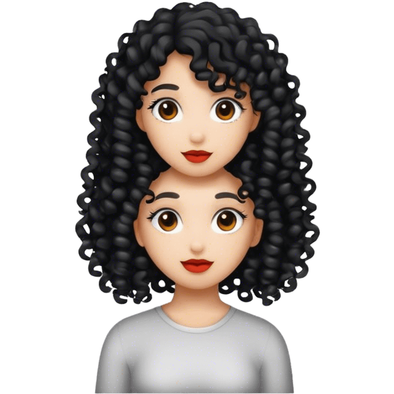 Girl ugc black curly  emoji