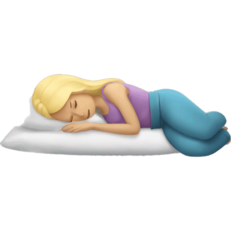 Blonde woman sleeping on pillow  emoji