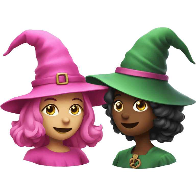 Pink Witch & Green Witch Having A Conversation  emoji