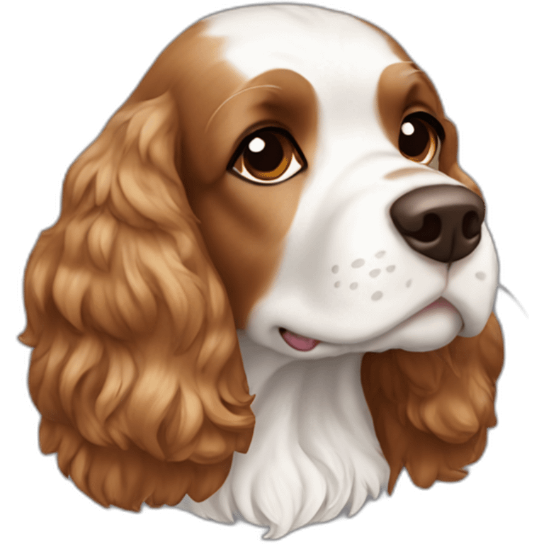 Cocker spaniel white and brown emoji