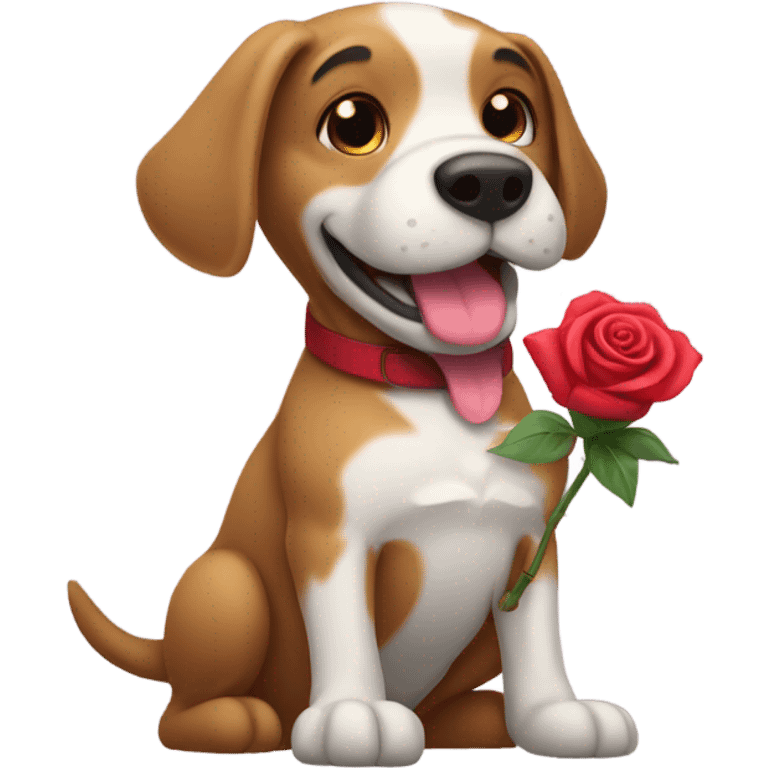 Dog with rose emoji