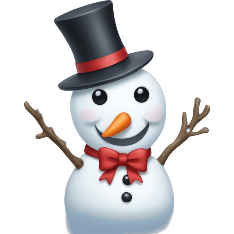 Snowman with a bow emoji