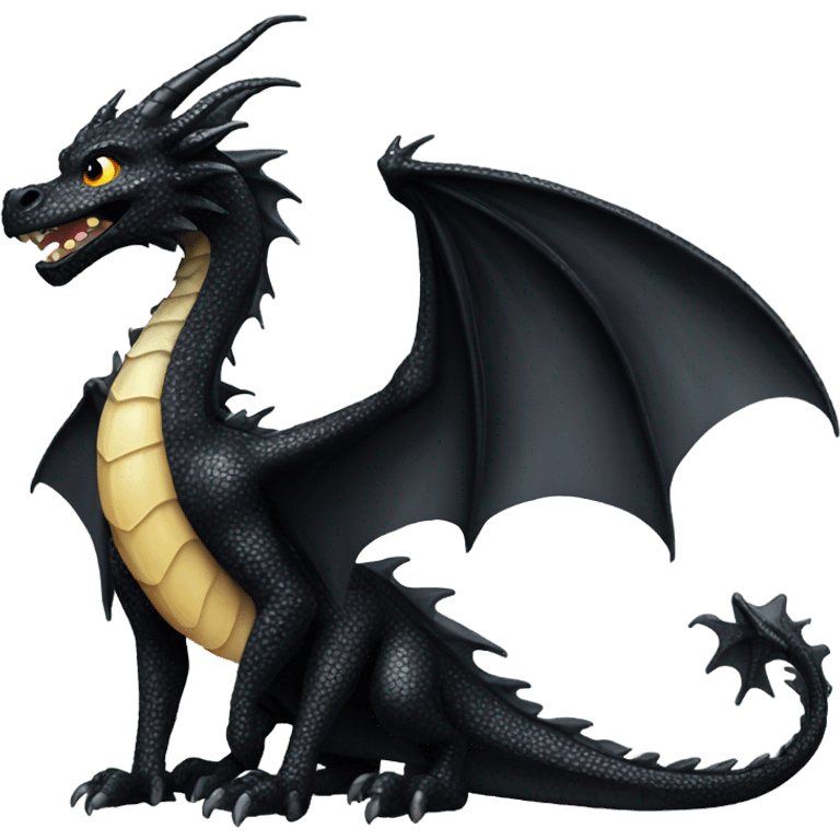 A long black sparkling dragon emoji