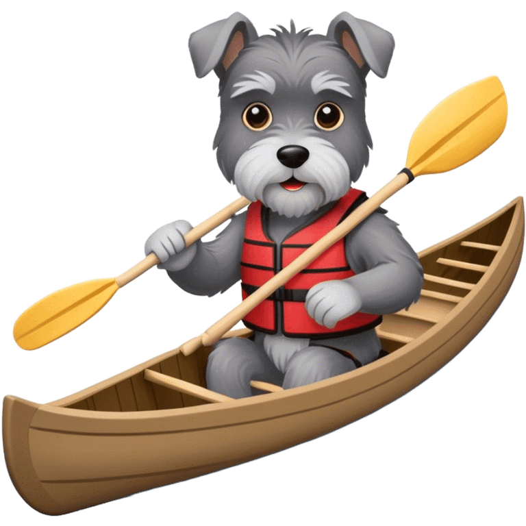 Schnauzer in canoe emoji