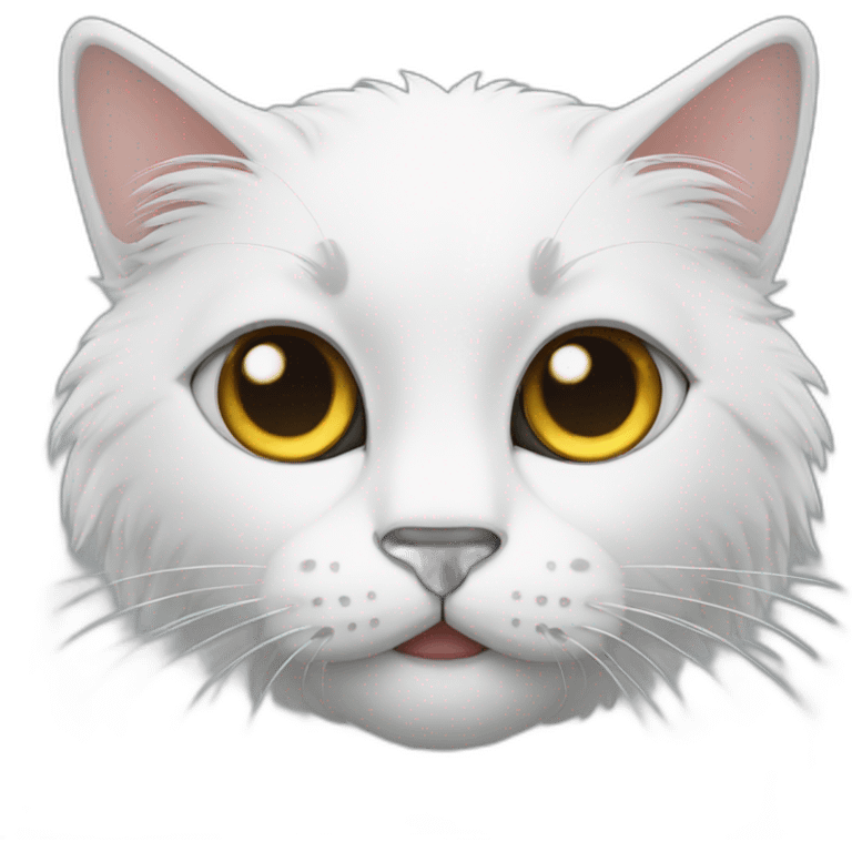 Cat white long poil emoji